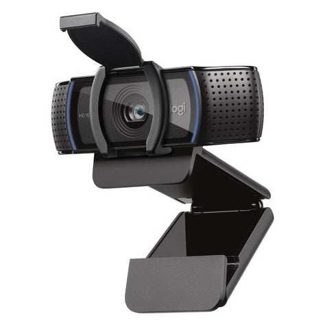 LOGITECH C920S HD WEBCAM PRO FULL HD 30FPS AUTOFOCUS MICROFONO INTEGRATO AUDIO STEREO CLIP FISSAGGIO LAPTOP LCD MONITOR COPRIOBIETTIVO NERO