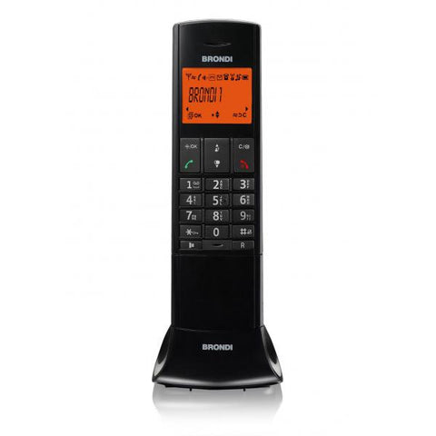 CORDLESS BRONDI LEMURE ECO DECT DESIGN VIVAVOCE COLORE NERO