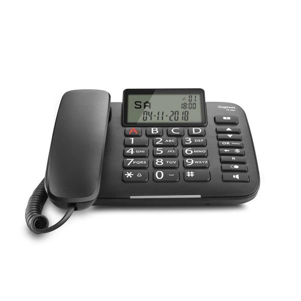 GIGASET DL 380 TELEFONO DA TAVOLO CON DISPLAY TASTI GRANDI NERO