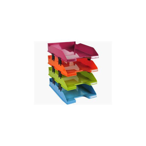 EXACOMPTA COMBO MIDI VASCHETTA PORTACORRISPONDENZA MM 254X243X346 A4+ COLORI ASSORTITI OPACO CONF 4 Pz.