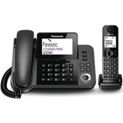 PANASONIC KX-TGF320EXM 2 IN 1 CORDLESS DECT + TELEFONO DA TAVOLO CON SEGRETERIA COLORE NERO