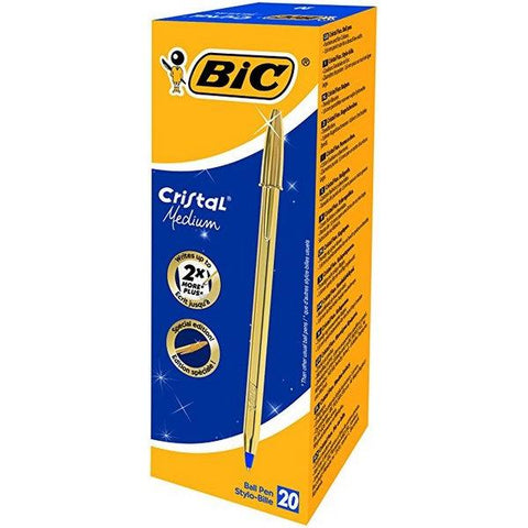 BIC CRISTAL ORO PENNA A SFERA PUNTA MEDIA COLORE BLU CONF. 20 PZ.