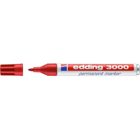 EDDING 3000 MARCATORE PERMANTE ROSSO PUNTA CONICA 1.50/3 mm CONF 10 PZ.