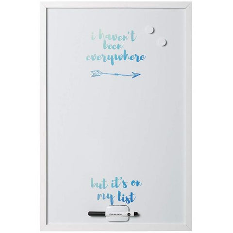 BI-OFFICE TRAVEL LOVERS LAVAGNA BIANCA MAGNETICA CANCELLABILE A SECCO IN MELAMINA 60X40 CM CORNICE IN MDF