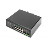 DIGITUS SWITCH INDUSTRIALE 8 PORTE GIGABIT POE+ SWITCH CON 2 X SFP UPLINK IEEE802.3AF/AT DIN RAIL INTERVALLO DI VELOCITA ESTESO
