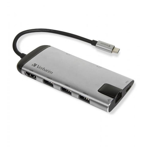 VERBATIM HUB USB-C MULTIPORTA USB 3.1 U 3x 3.0 -HDMI-CARD/RJ45 GIGABIT