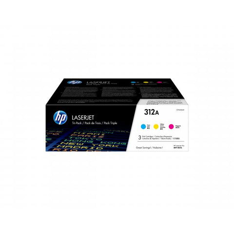 PACK TONER HP 312A CIANO + GIALLO + MAGENTA PARA ESTAMPACIONES LASER HP