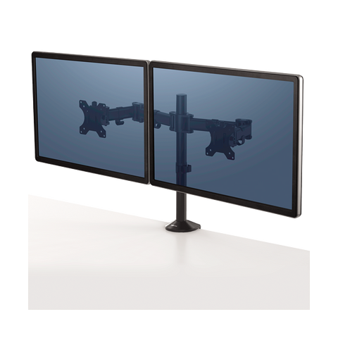 FELLOWES 8502601 BRACCIO DA SCRIVANIA/TAVOLO PER MONITOR DOPPIO REFLEX A SCHERMO PIATTO 27" BLACK