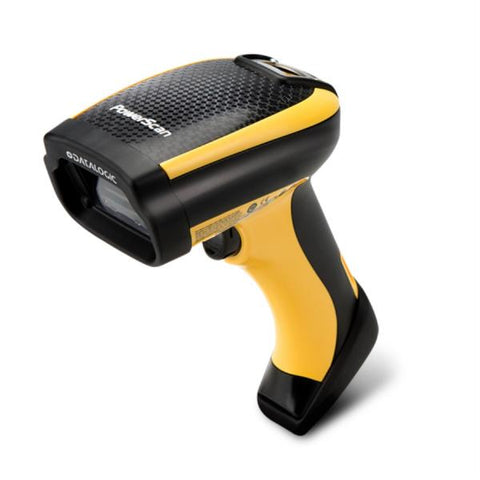 DATALOGIC POWERSCAN 9501 LETTORE DI CODICI A BARRE PORTATILE WIRELESS 1D/2D 433MHz CON CAVO E SENZA CAVO INTERFACCIA RS-232, RS-485, USB NO ACCESSORI NERO/GIALLO