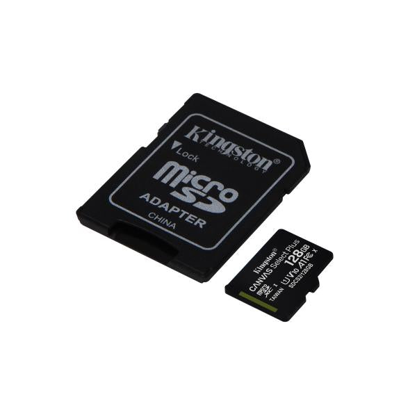 MICRO SD KINGSTON 128GB CL10 UHS-I CON ADATT 100MB/S LET.85MB/S SCRIT.