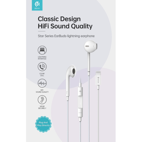 Devia Auricolari compatibili Apple con controlli e microfono