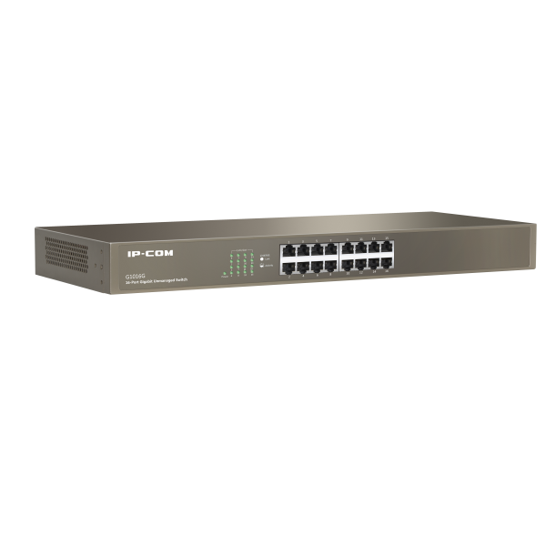 IP-COM G1016G SWITCH NON GESTITO 16 PORTE GIGABIT (10/100/1000) CASE IN METALLO MONTABILE SU RACK