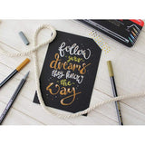 STABILO PEN 68 METALLIC PENNARELLO PUNTA A PENNELLO ORO CONF 10 Pz.