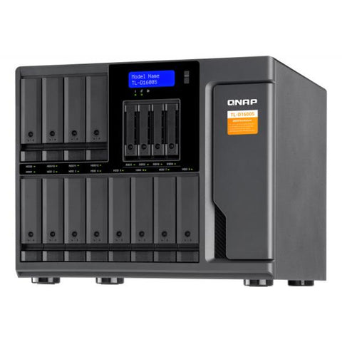QNAP TL-D1600S contenitore di unit di archiviazione Box esterno HDD/SSD Nero, Grigio 2.5/3.5 (16-bay desktop SATA JBOD expansion unit with a QXP-1600eS PCIe SATA host card and 4 SFF-8088 to SFF-864