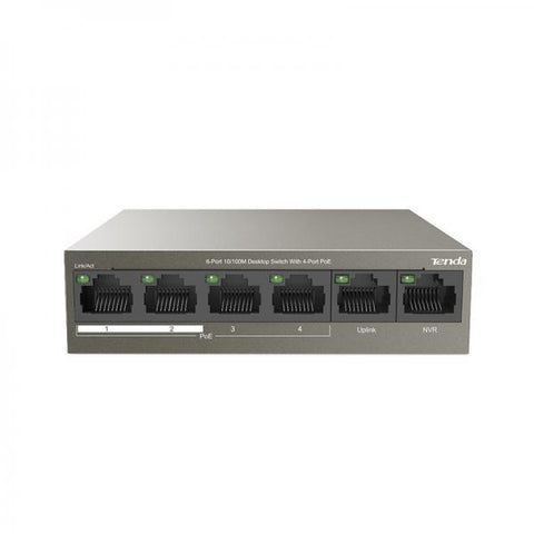 Tenda Switch 6 porte 10/100M desktop 4 porte PoE Tenda - TEF1106P-4-63W