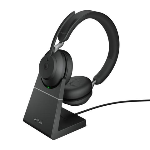 JABRA EVOLVE2 65 MS CUFFIE CON MICROFONO BLUETOOTH 5.0 RICEVITORE USB TIPO A E BASE DI RICARICA BLACK