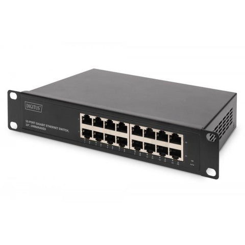 Digitus Switch Gigabit a 16 porte, 10 pollici, non gestito (16-PORT GIGABIT ETHERNET SWITCH - 10IN UNMANAGED)