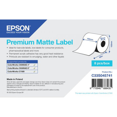 *** Epson Premium Matte Label - Continuous Roll: 102mm x 60m