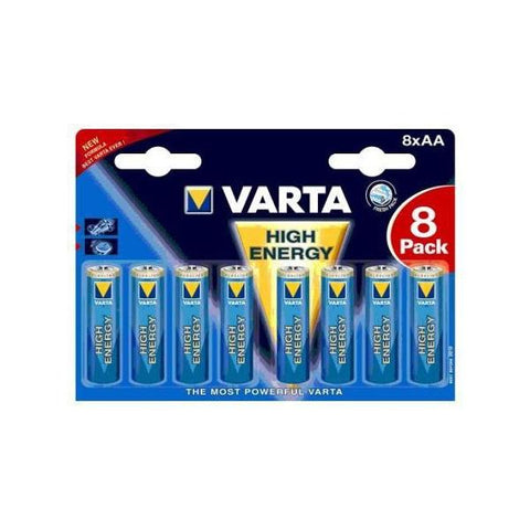 VARTA HIGH ENERGY BATTERIE STILO AA CONF 8 Pz.