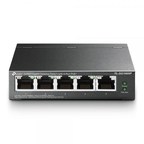 PoE switch 5 porte Gbit 4 PoE max 56W TP-Link TL-SG1005P