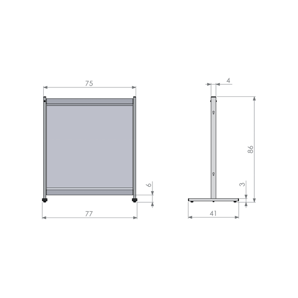 Nobo 1915547 bacheca magnetiche e accessori Grigio, Trasparente (Nobo 1915547 Premium Plus Clear PVC Protective Desk Divider Screen 700x860mm)