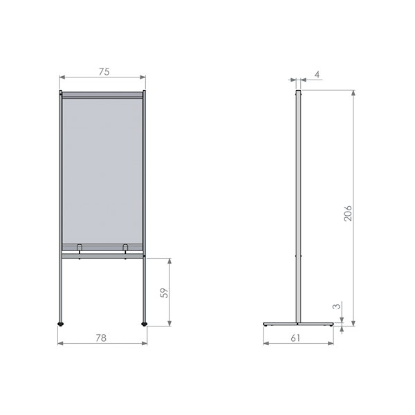 Nobo 1915558 bacheca magnetiche e accessori Grigio, Trasparente (Nobo 1915558 Premium Plus Clear PVC Free Standing Protective Divider Screen 780x2060mm)