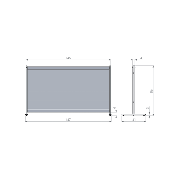 Nobo 1915548 bacheca magnetiche e accessori Grigio, Trasparente (Nobo 1915548 Premium Plus Clear PVC Protective Desk Divider Screen 1470x860mm)