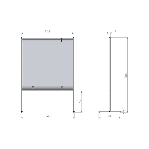 Nobo 1915551 bacheca magnetiche e accessori Grigio, Trasparente (Nobo 1915551 Premium Plus Clear PVC Free Standing Protective Divider Screen 1480x2060mm)