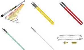 C.K Einziehstangensatz "MightyRod PRO", Standardsatz, 10 m bestehend aus 10 Stben à 1 m, Kabelhaken, Ring & flexibler - 1 Stck (T5421)