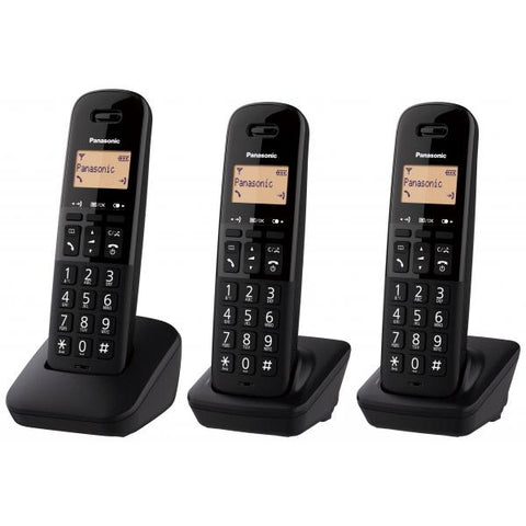 PANASONIC KX-TGB613JTB TRIO DECT 610 + 2 AGGIUNTIVI BLACK (NO VIVAVOCE)