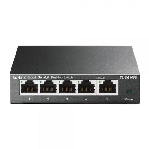 TP-LINK TL-SG105S SWITCH 5 PORTE GIGABIT ETHERNET NON GESTITO IN METALLO DESKTOP NERO