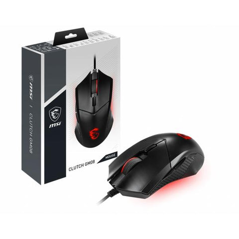 MSI CLUTCH GM08 MOUSE GAMING USB OTTICO 4.200 DPI ILLUMINAZIONE LED ROSSO COLORE NERO