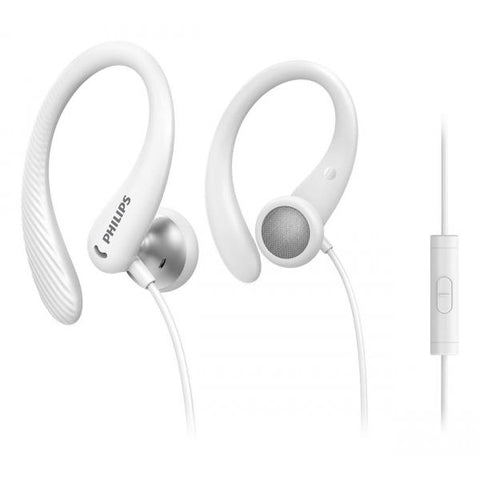 PHILIPS AURICOLARI SPORTIVI CON MICROFONO IPX2 JACK 3.5MM BIANCO