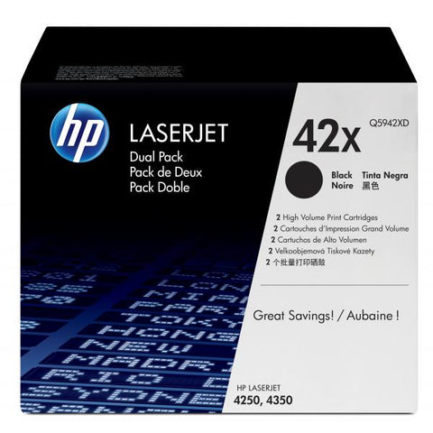 HP Confezione da 2 cartucce originali di Toner nero ad alta capacità LaserJet 42X