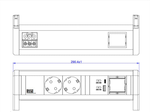 Bachmann Steckdosenleiste DESK 2xCEE7/3 902.0293 (902.0293)