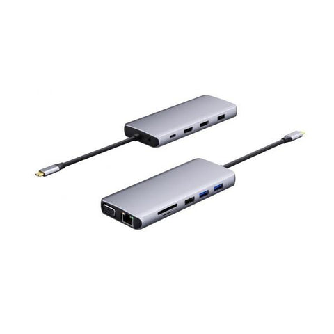 eSTUFF USB-C Single USB-C Dock USB 3.2 Gen 1 (3.1 Gen 1) Type-C 5000 Mbit/s Grigio