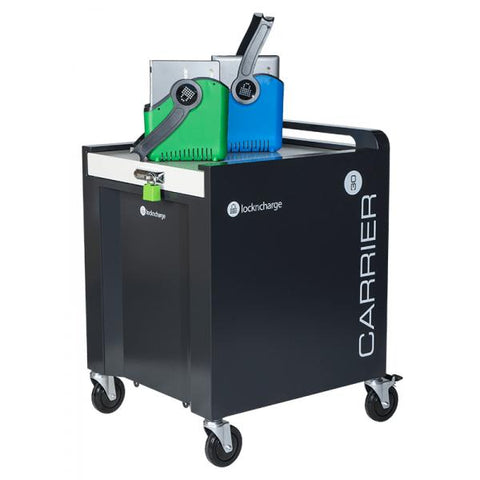 LocknCharge Carrier 30 Carrello per la gestione dei dispositivi portatili Nero, Blu, Verde, Metallico (Carrier 30 Mk5 Cart for Devices less than 13in - UK)