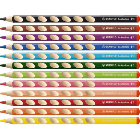 STABILO EASY START PASTELLI 4.2 mm PER DESTRORSI CON TEMPERINO COLORI ASSORTITI CONF. 12 Pz.