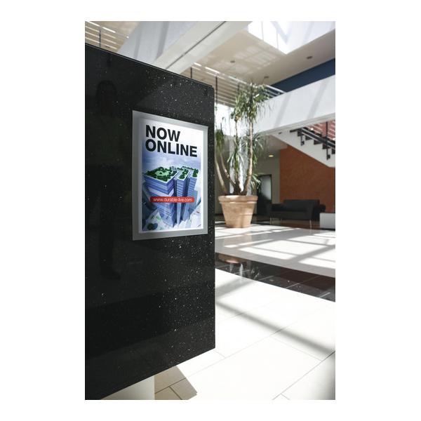 DURABLE DURAFRAME CORNICE ESPOSITIVA MAGNETICA 210X297 mm A4 IN PVC ARGENTO CONF 2 Pz.