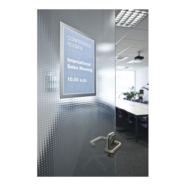 DURABLE DURAFRAME CORNICE ESPOSITIVA MAGNETICA 210X297 mm A4 IN PVC ARGENTO CONF 2 Pz.