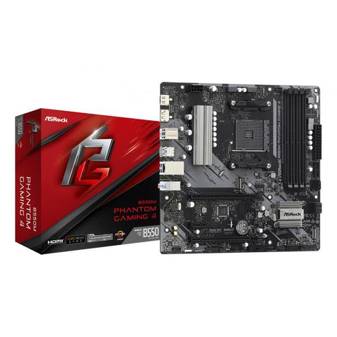 ASROCK B550M SCHEDA MADRE PHANTOM GAMING 4 AMD CHIPSET SOCKET AM4 MICRO ATX 128 GB DDR4 SDRAM HDMI DISPLAYPORT