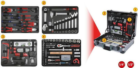 KS TOOLS - Werkzeugset - 127 Stcke - 1/4", 1/2" Koffer