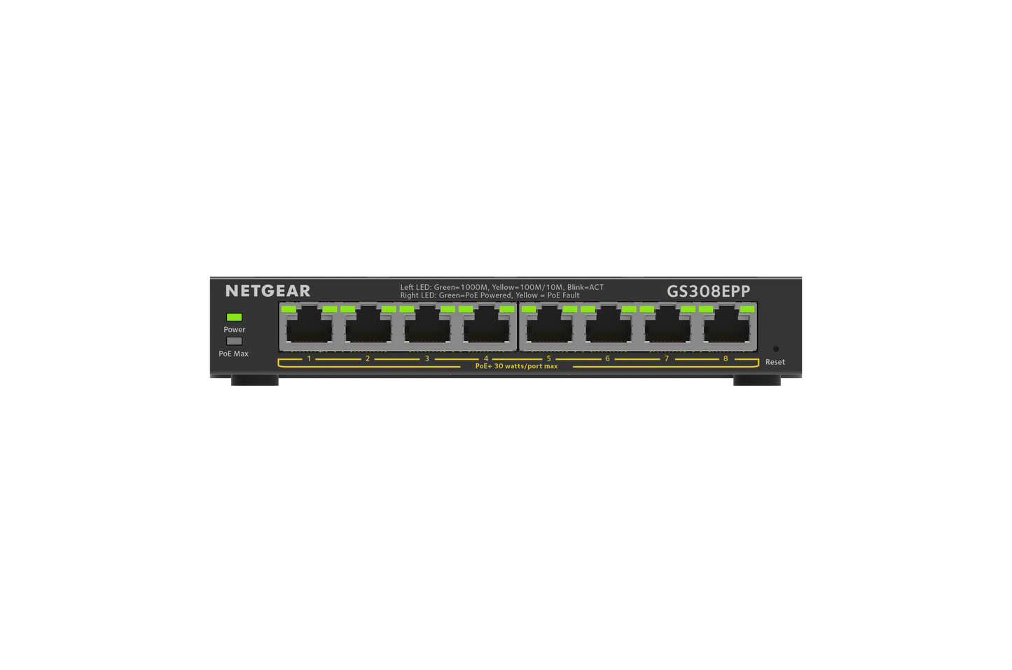 Netgear GS308EPP Gestito L2/L3 Gigabit Ethernet (10/100/1000) Supporto Power over Ethernet (PoE) Nero