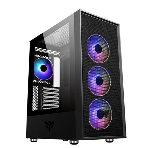CASE ITEK M.TOWER "VERTIBRA H210" GAMING 2*USB3, 4*12CM FAN ARGB, TRASP WIND, - ITGCAVH210