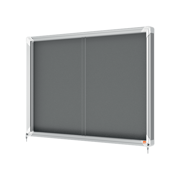 Nobo 1915336 bacheca per appunti Interno Grigio Alluminio (Nobo 1915336 8 x A4 Premium+ lockable Notice Board with Grey Felt)