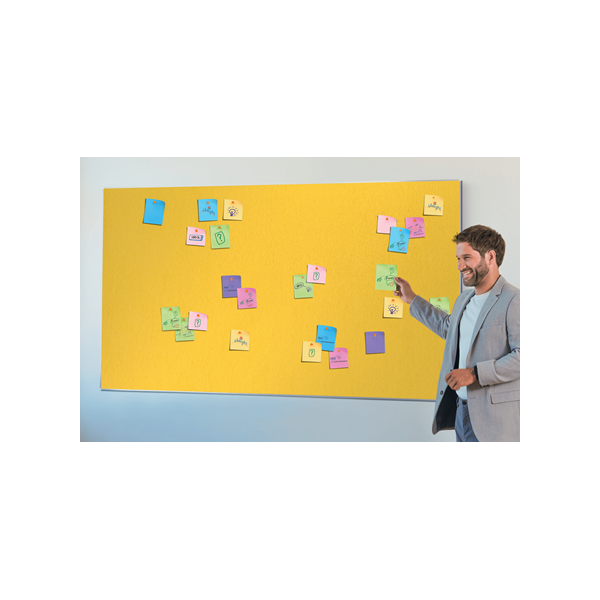 Nobo Impression Pro bacheca per appunti Interno Giallo (Nobo Impression Pro Widescreen Yellow Felt Noticeboard Aluminium Frame 710x400mm 1915429 DD)
