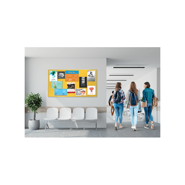 Nobo Impression Pro bacheca per appunti Interno Giallo (Nobo Impression Pro Widescreen Yellow Felt Noticeboard Aluminium Frame 710x400mm 1915429 DD)