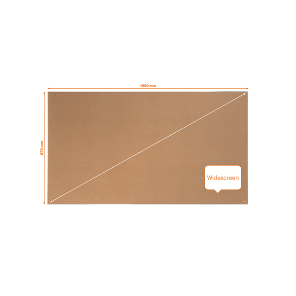 Nobo 1915417 bacheca per annunci Bacheca fissa Marrone Sughero (Nobo 1915417 Impression Pro 1550x870mm Widescreen Cork Notice Board)
