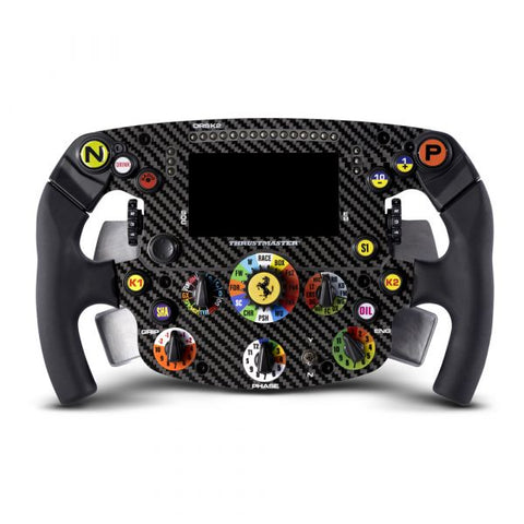 THRUSTMASTER SF1000 VOLANTE REPLICA FERRARI EDITION PC PS4 PS5 XBOX ONE E SERIES XS CRUSCOTTO CON DISPLAY E LED PLACCA FRONTALE 100% FIBRA DI CARBONIO SU LICENZA FERRARI COLORE NERO