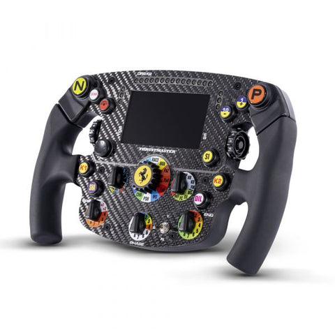 THRUSTMASTER SF1000 VOLANTE REPLICA FERRARI EDITION PC PS4 PS5 XBOX ONE E SERIES XS CRUSCOTTO CON DISPLAY E LED PLACCA FRONTALE 100% FIBRA DI CARBONIO SU LICENZA FERRARI COLORE NERO